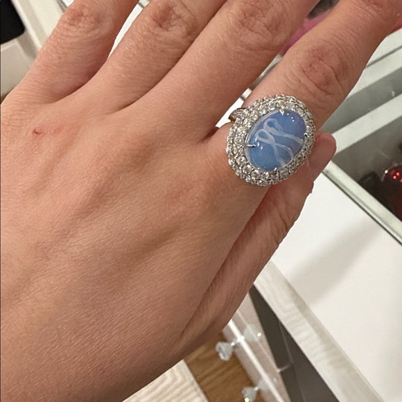 Lab created moonstone ring - Picture 3 of 4